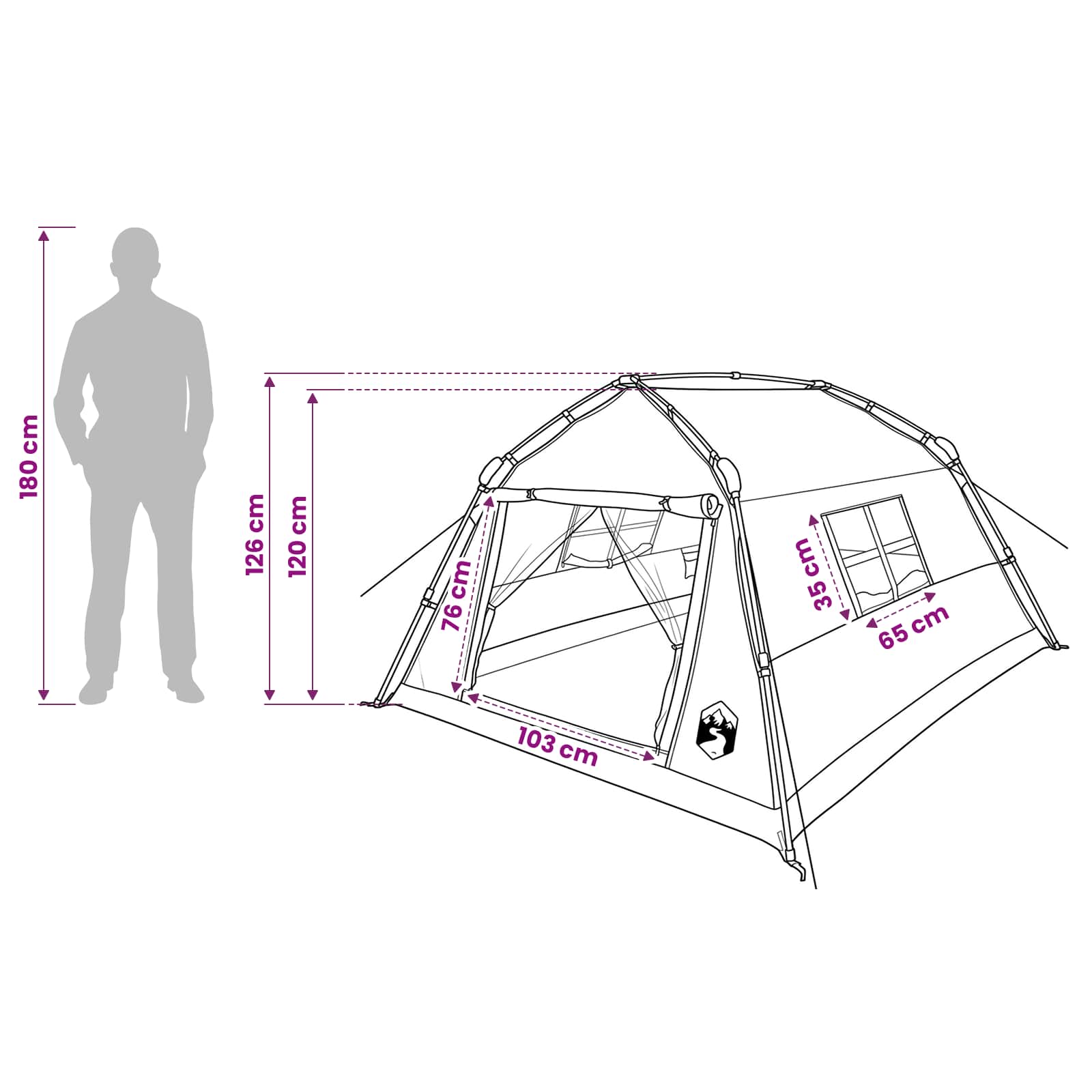 vidaXL Instant Tent Water-resistant 2-persoons Groen