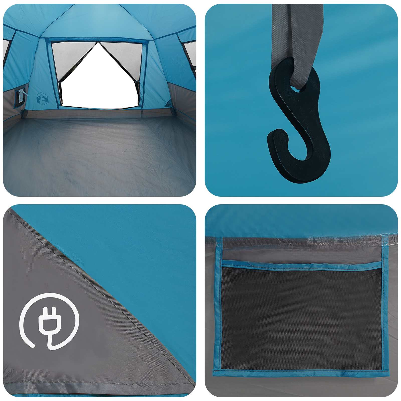 Άμεση σκηνή ανθεκτική στο νερό 3 άτομο Μπλε - Image 9