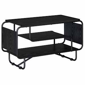 vidaXL Telerialus 80 x 36 x 45 cm Must tamm Tehispuit