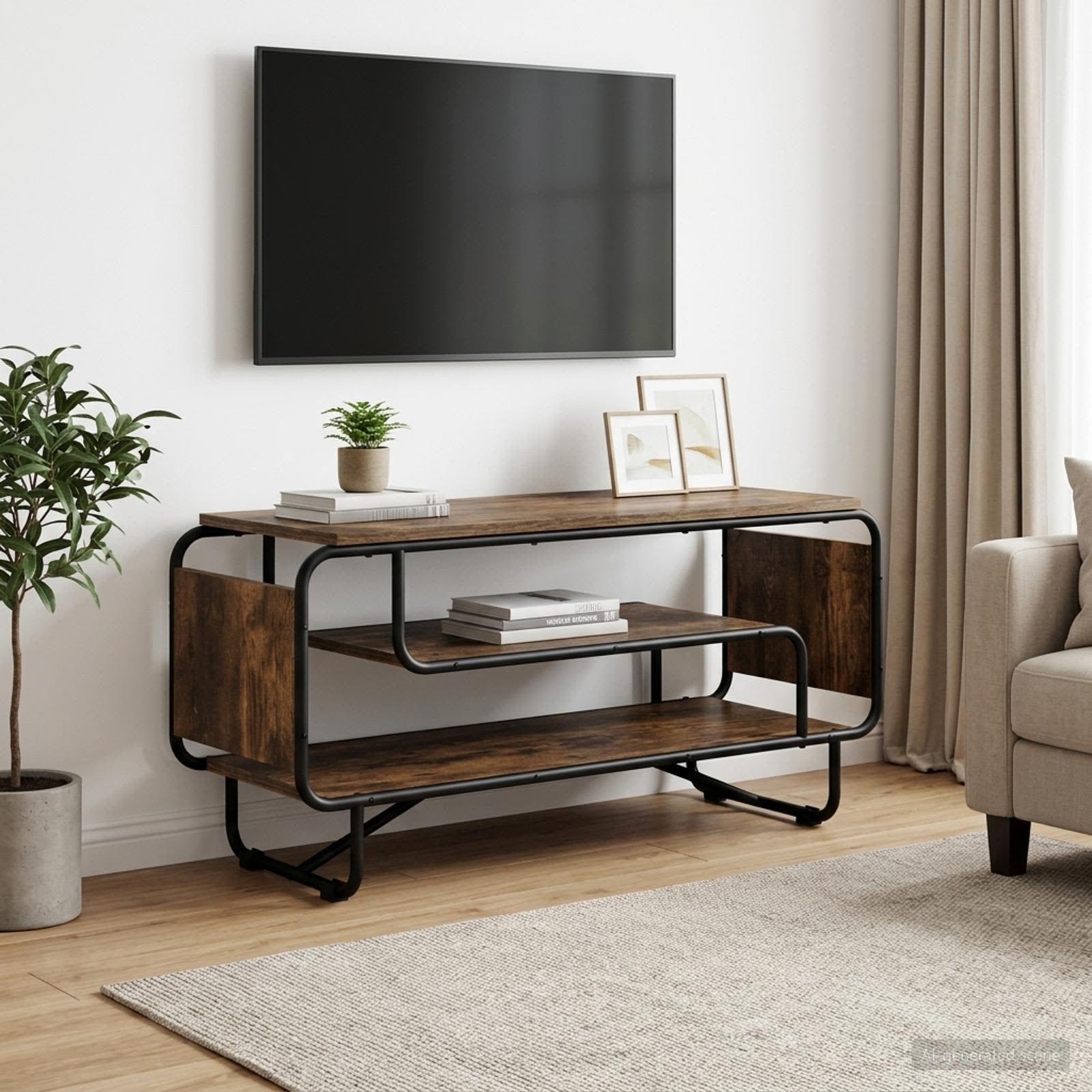 TV stojalo 98 x 36 x 45 cm Dimljen hrast Inženirski les