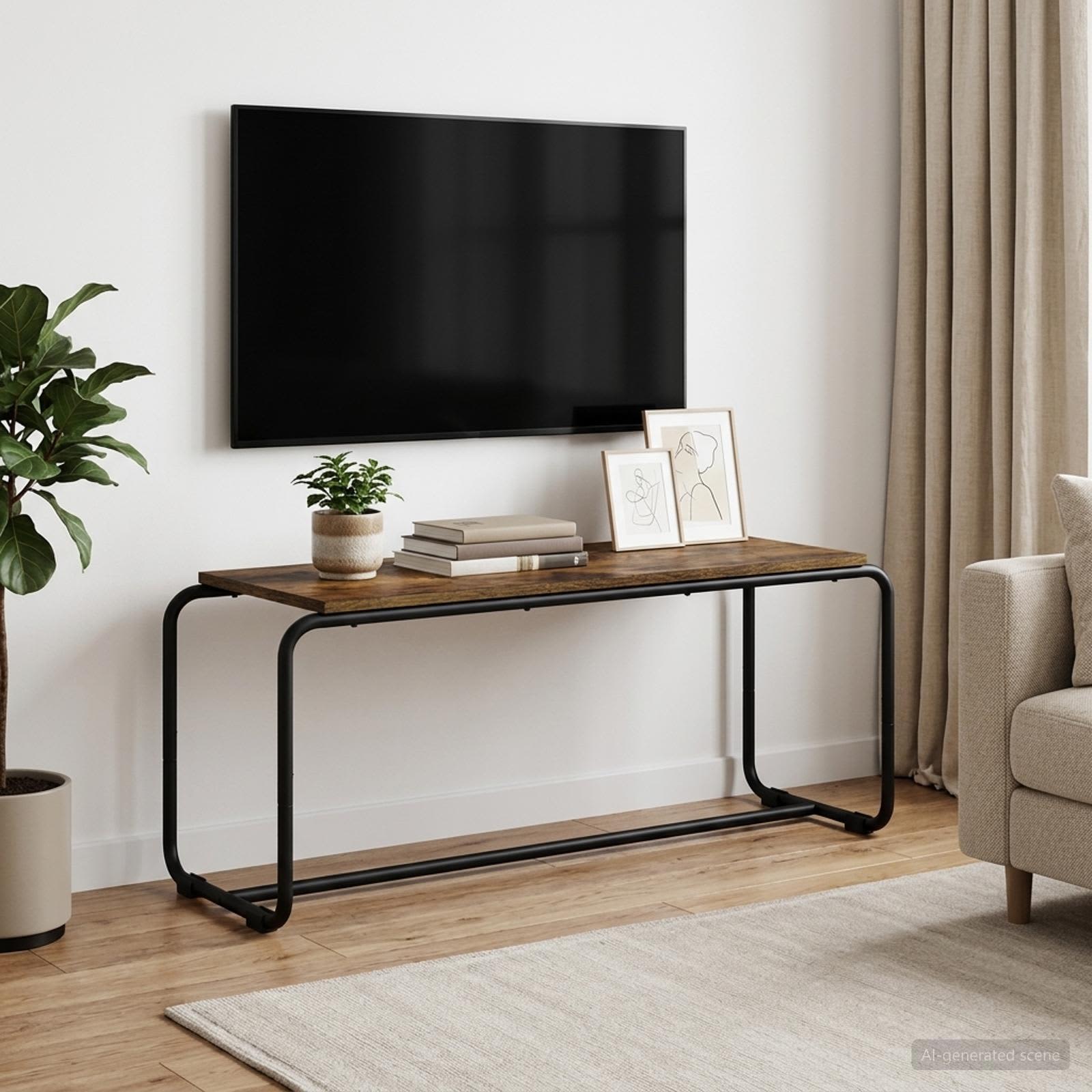 TV stojalo 98 x 35,5 x 42 cm Dimljen hrast Inženirski les