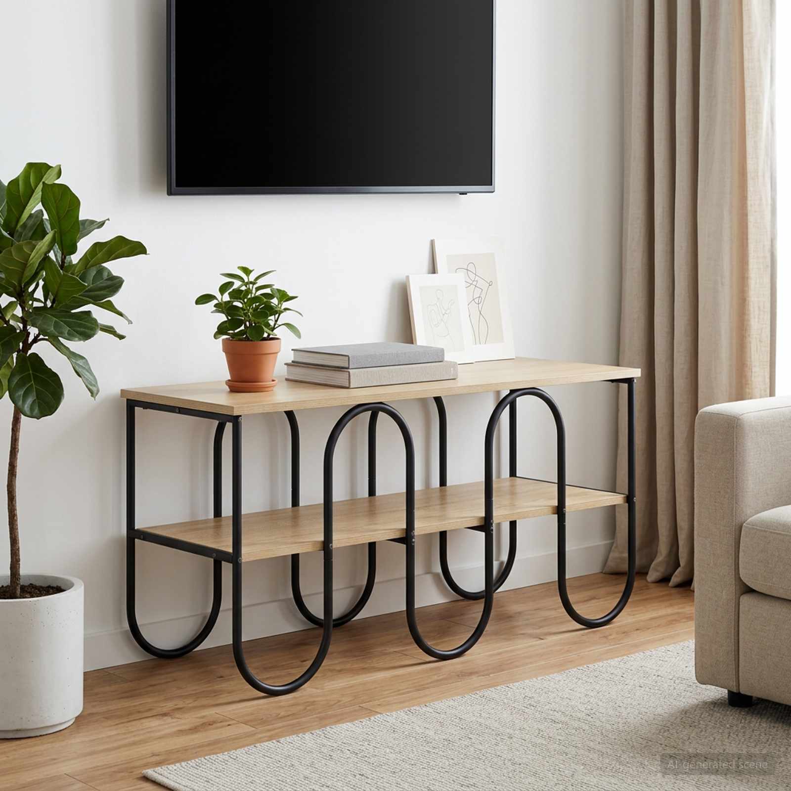 ТВ стойка 100 x 40 x 50 cm Дъб сонома Инженерна дървесина