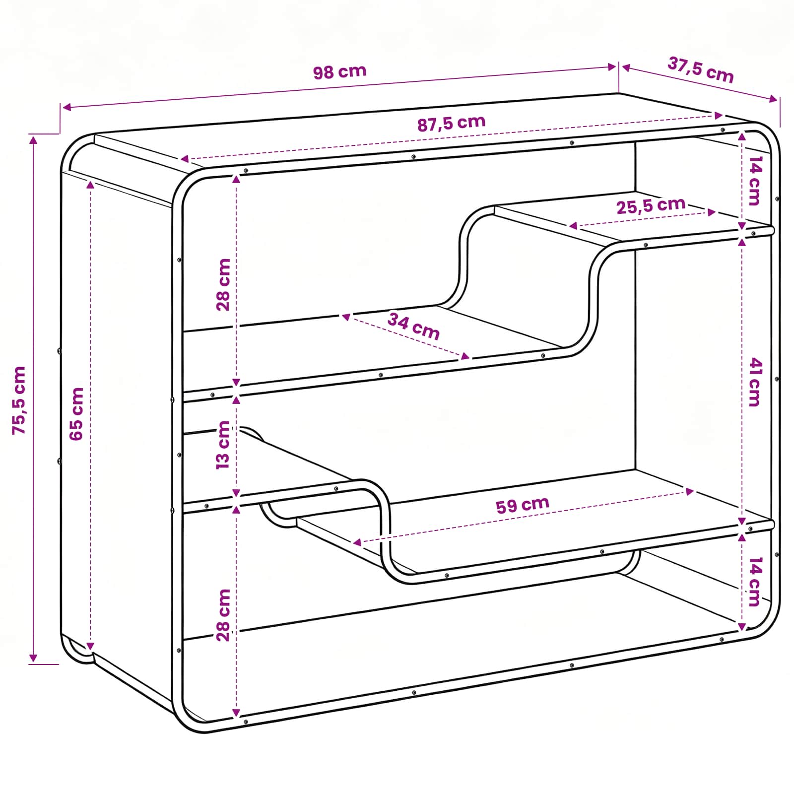 Komoda Star les 98 x 37,5 x 75,5 cm Predelan les