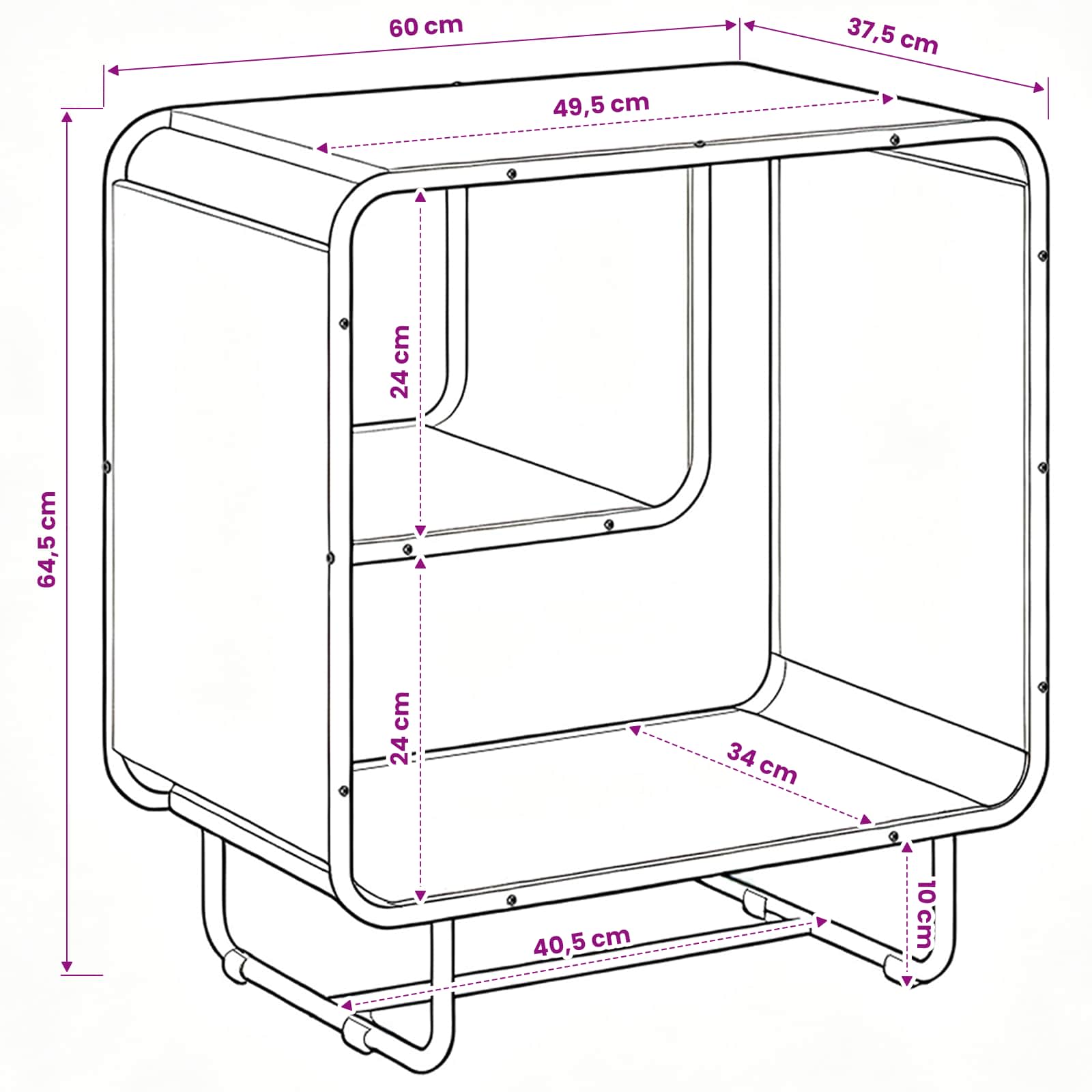 Komoda Artisan hrast 60 x 37,5 x 64,5 cm Predelan les