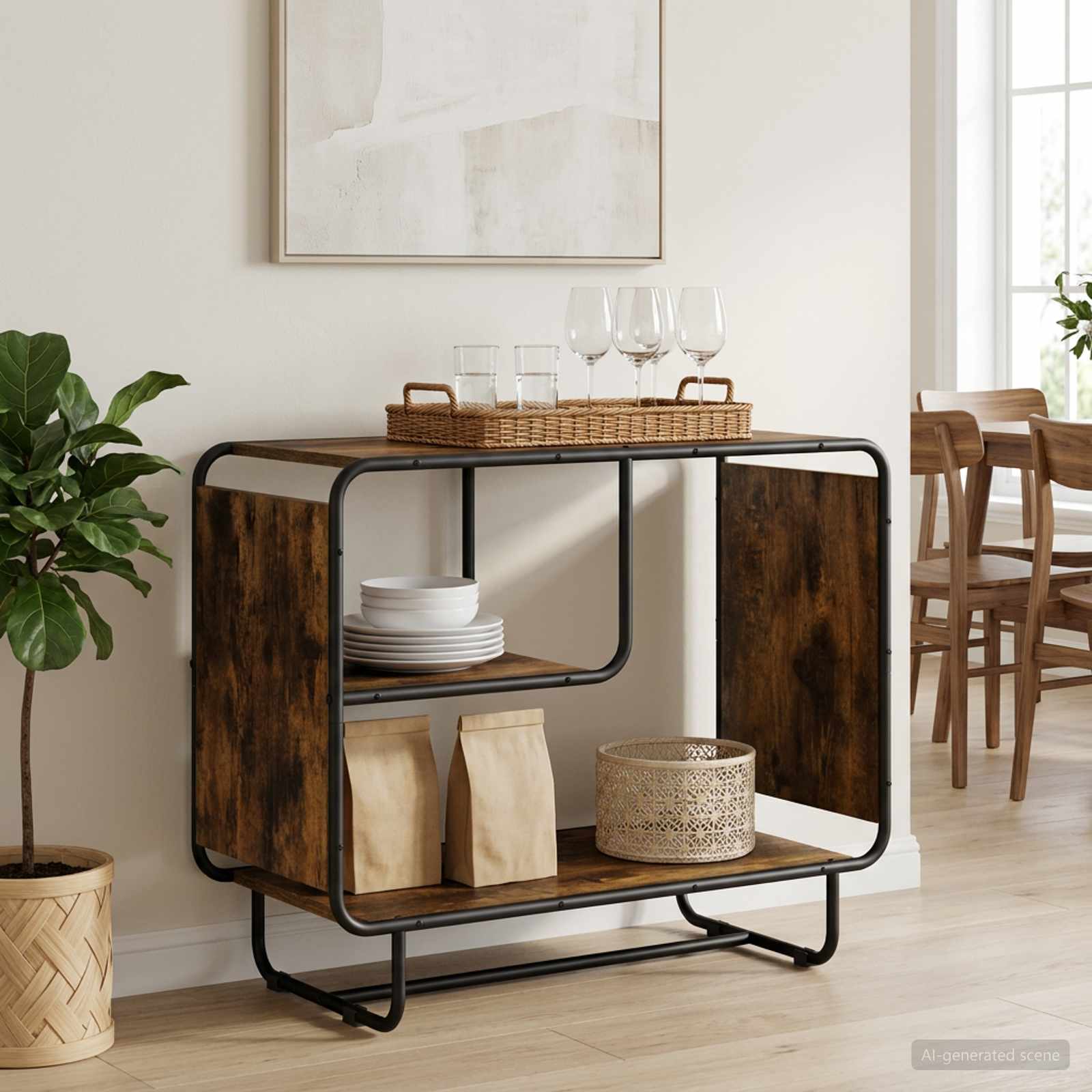 Komoda Dimljen hrast 80 x 37.5 x 64.5 cm Predelan les