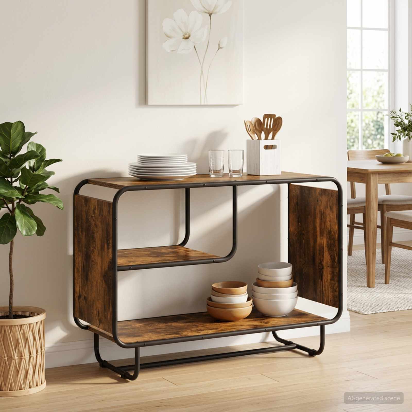 Komoda Dimljen hrast 93.5 x 37.5 x 64.5 cm Predelan les