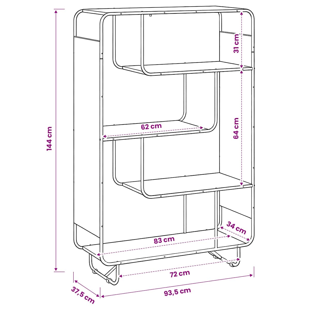 Highboard Konstrueret træ - Billede 6