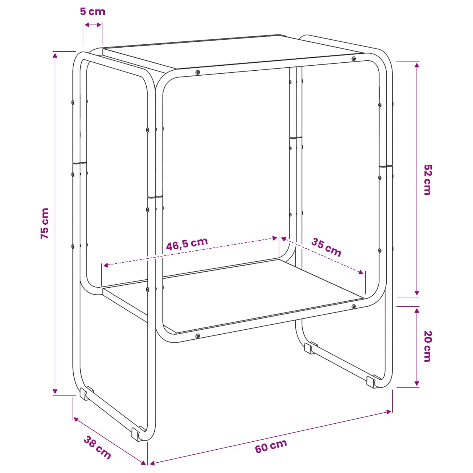 Komoda Star les 60 x 38 x 75 cm Konstruiran les