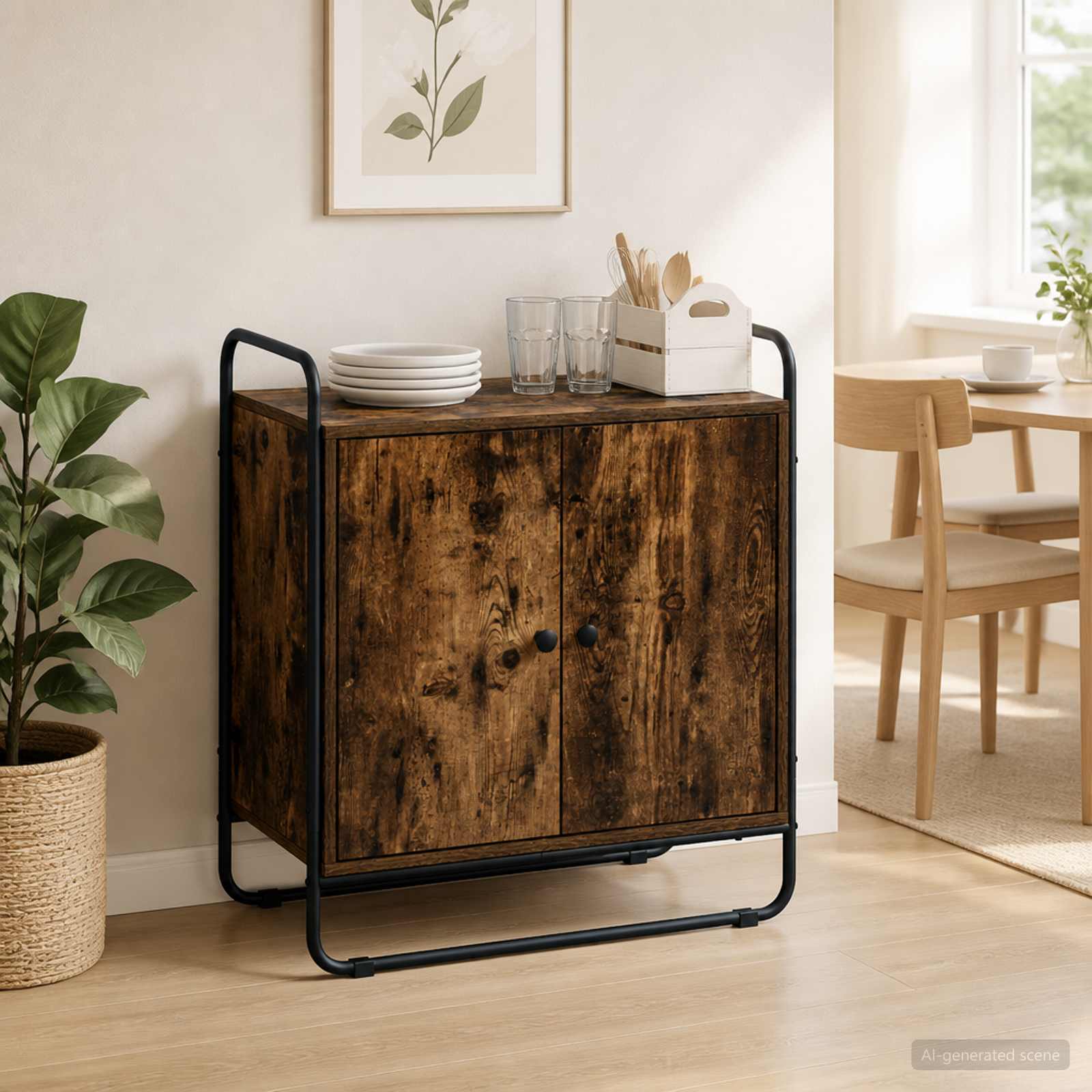 Komoda Dimljen hrast 68 x 35 x 75 cm Predelan les