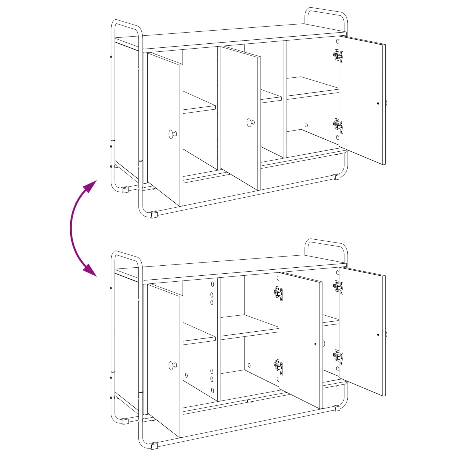 Komoda Dimljen hrast 102 x 35 x 75 cm Predelan les