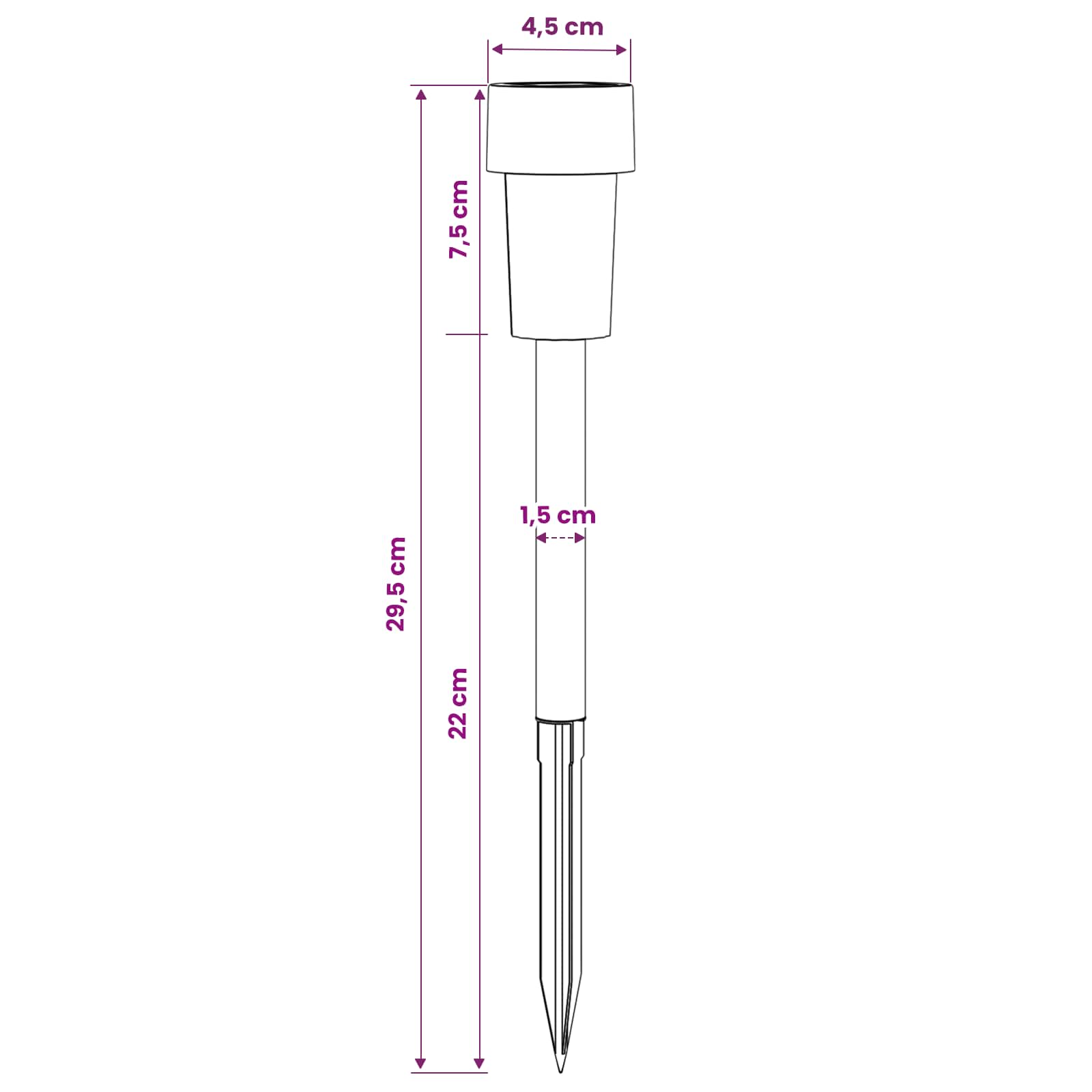 Buitenzonne-lampen met grondpin 12 pcs Warmwit 29,5 cm image 9