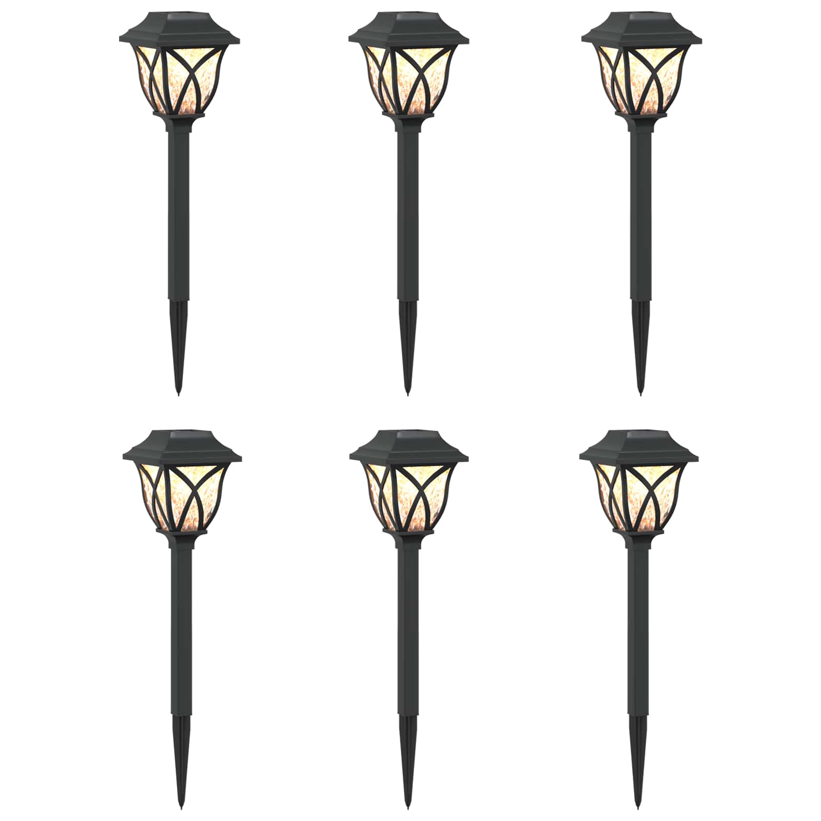 Buitenzonne-lampen met grondpin 6 pcs Warmwit 42 cm PP image 2
