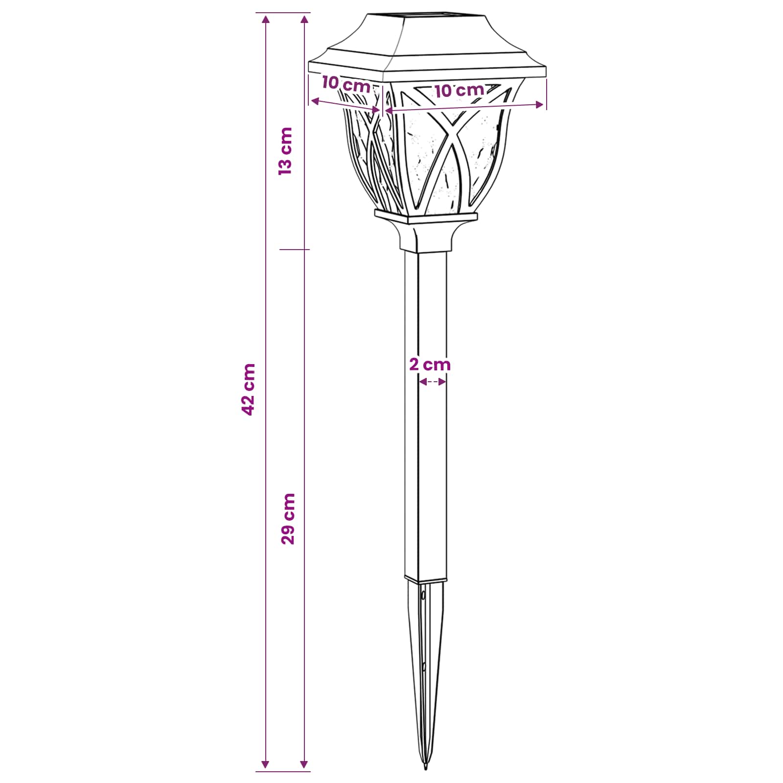 Buitenzonne-lampen met grondpin 6 pcs Warmwit 42 cm PP image 9