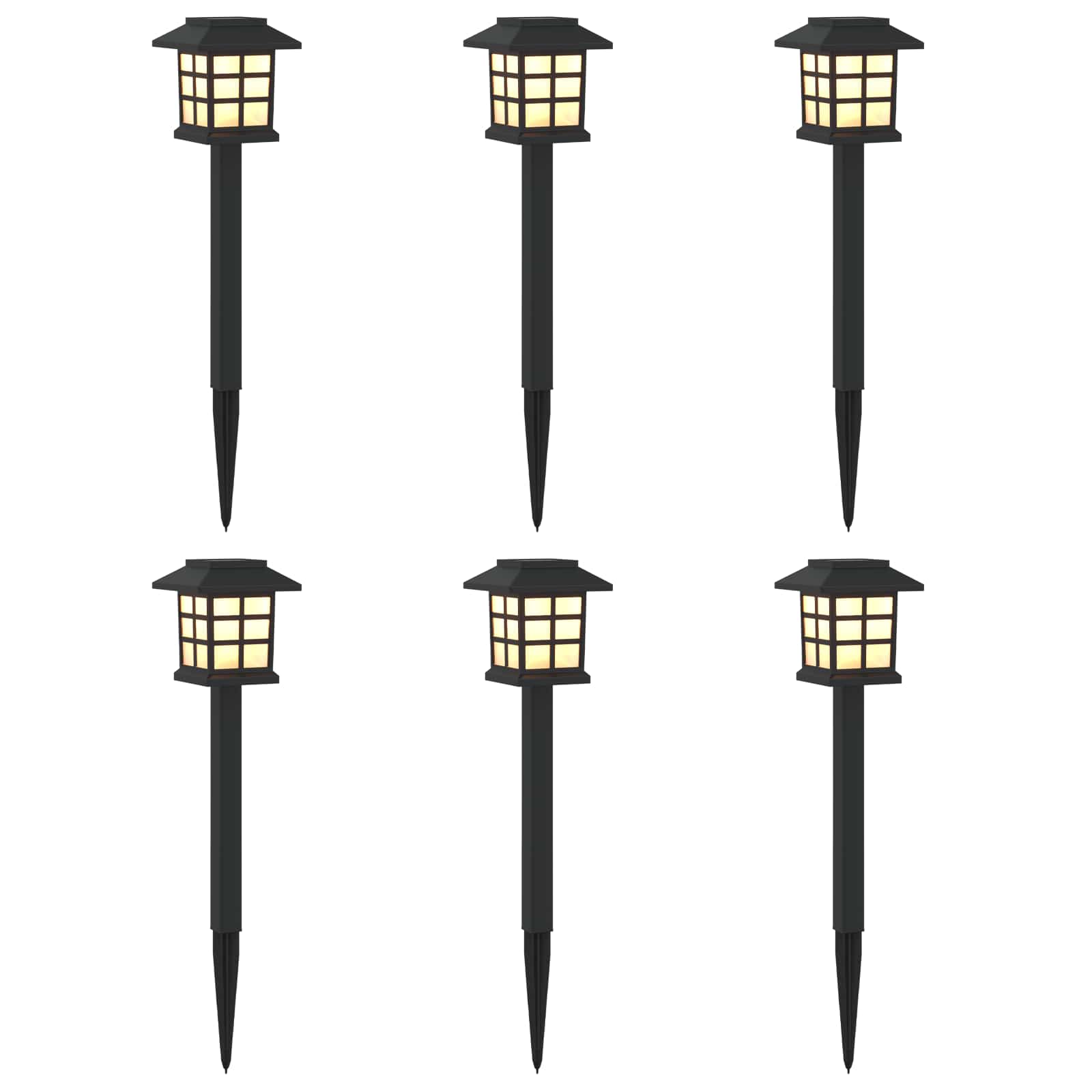 Buitenzonne-lampen met grondpin 6 pcs Warmwit 38,5 cm PP image 2