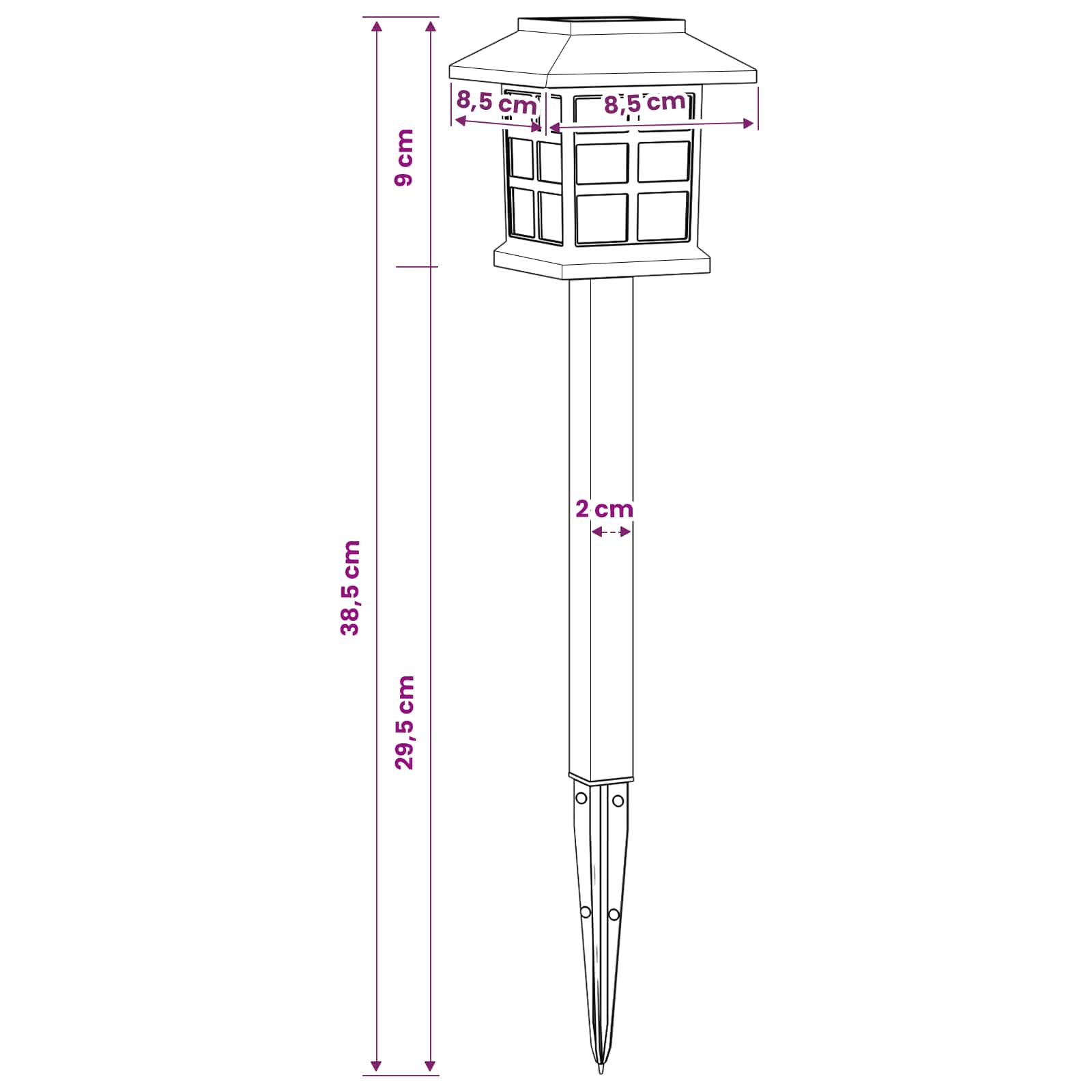 Buitenzonne-lampen met grondpin 6 pcs Warmwit 38,5 cm PP image 9