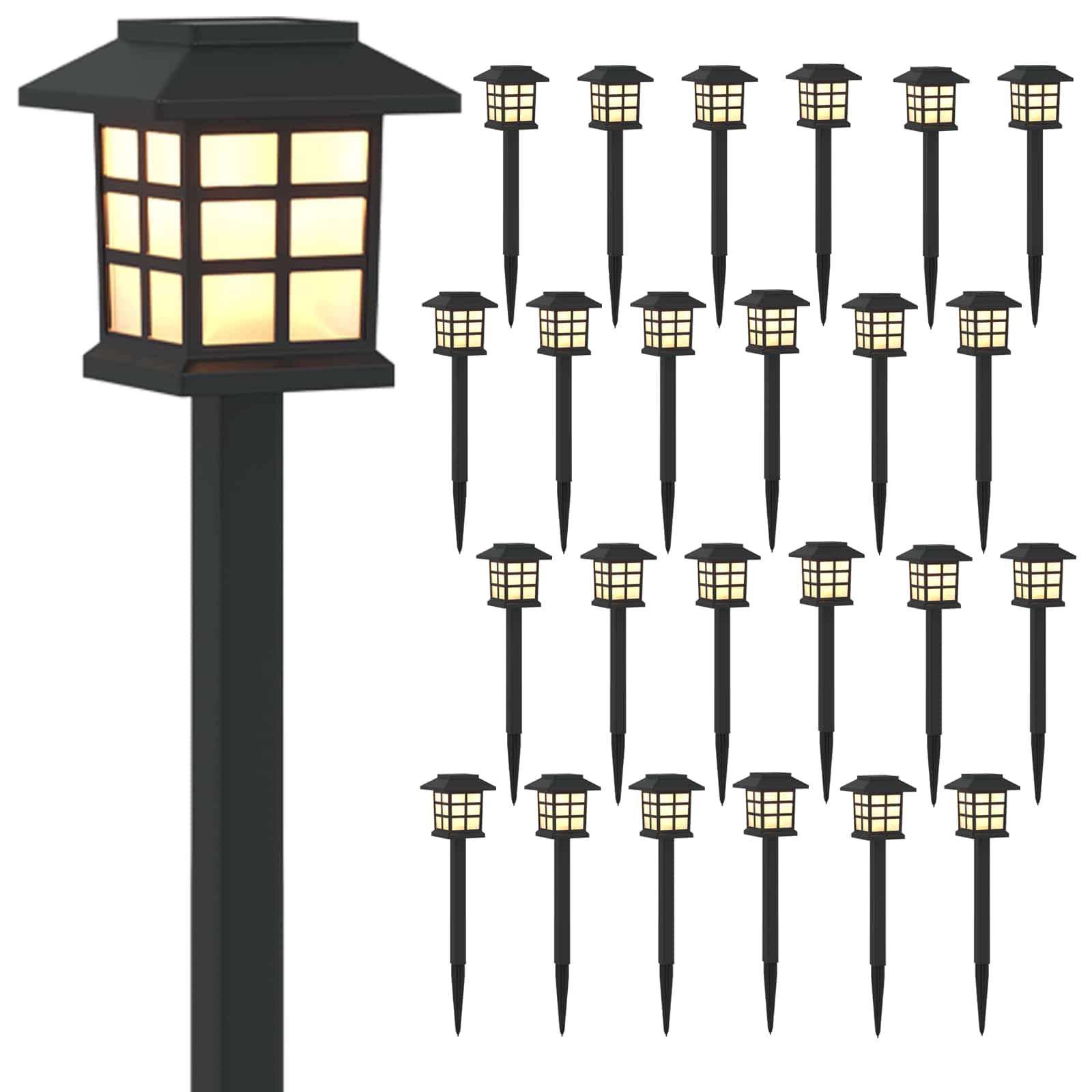 Buitenverlichting op zonne-energie met grondspies 24 stuks Warmwit PP image 2