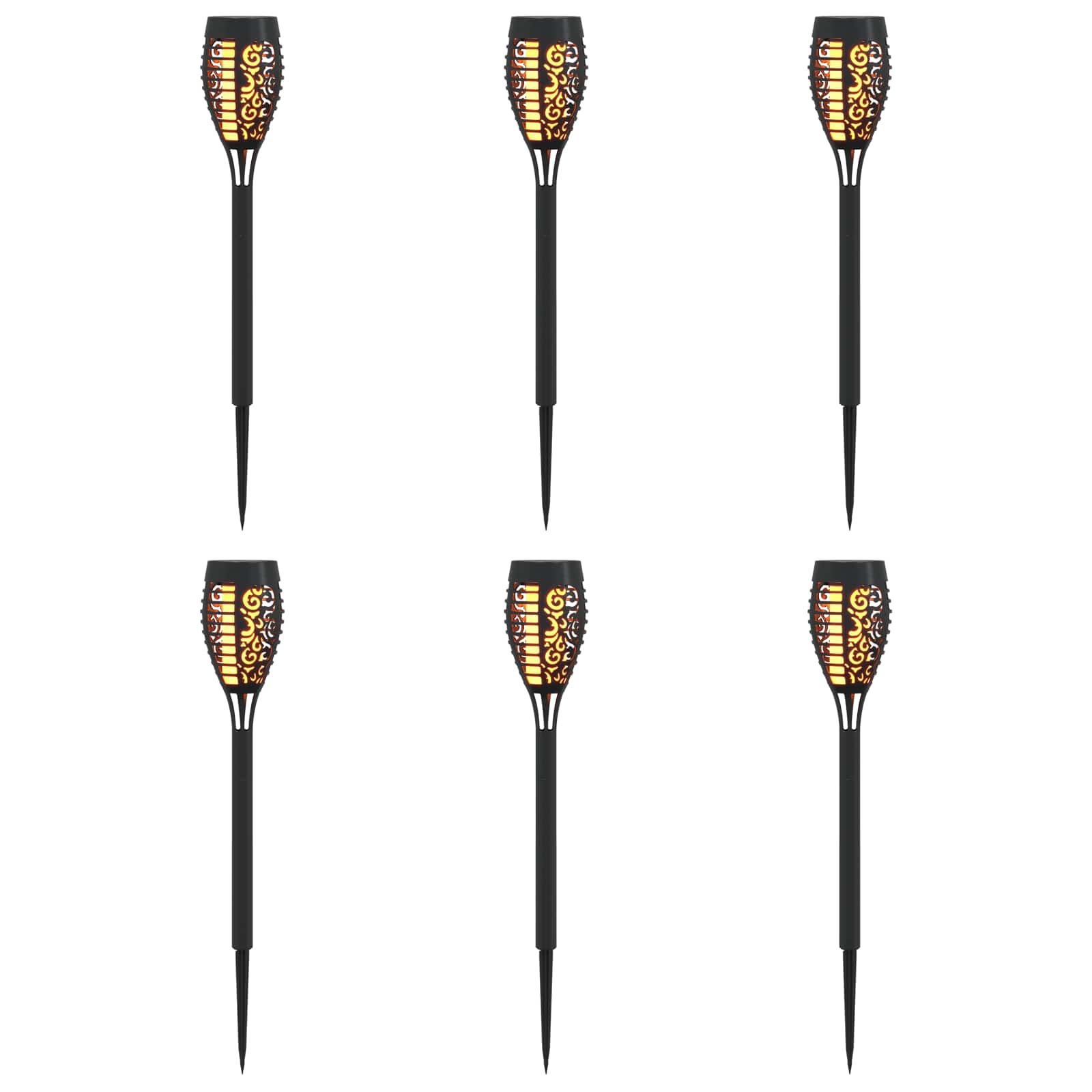 Buitenzonne-lampen met grondpin 6 pcs Warmwit 47,5 cm ABS image 2