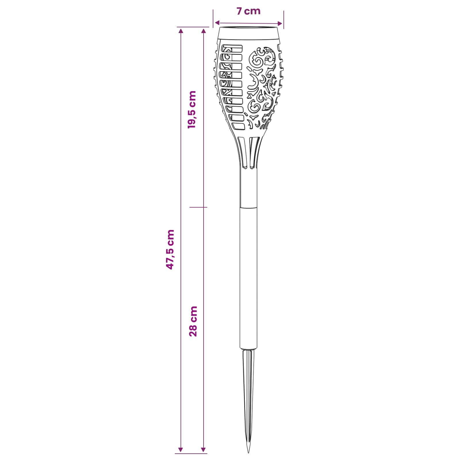 Buitenzonne-lampen met grondpin 12 pcs Warmwit 47,5 cm ABS image 10