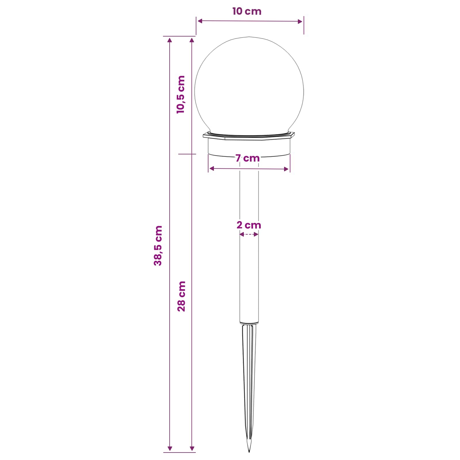 Buitenzonne-lampen met grondpin 8 pcs Warmwit 38,5 cm ABS image 9