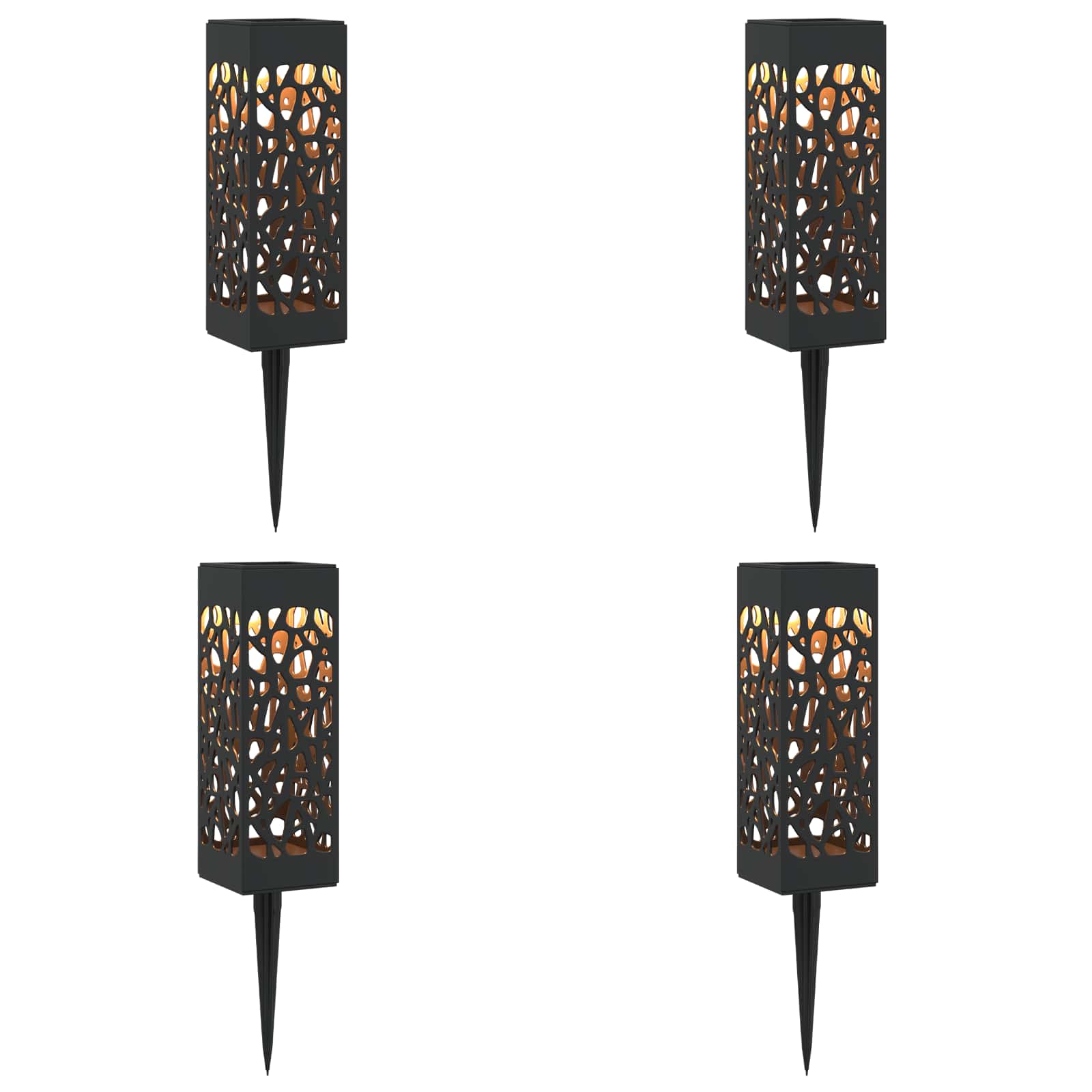 Buitenzonne-lampen met grondpin 4 pcs Warmwit 29 cm PP image 2