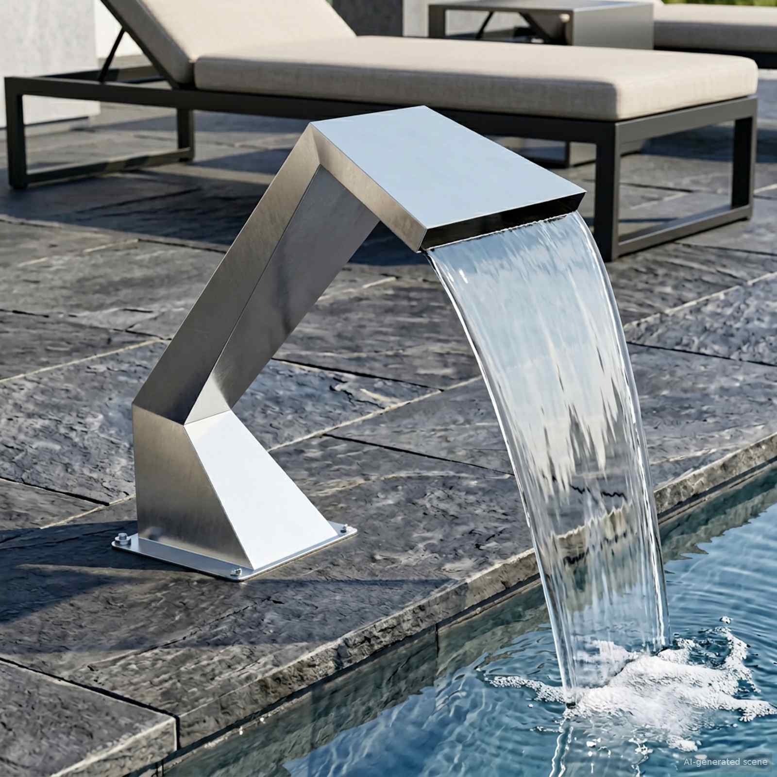 Zwembadwaterval met RGB-LEDs Roestvrij staal 63,5 x 29 x 51 cm image 1