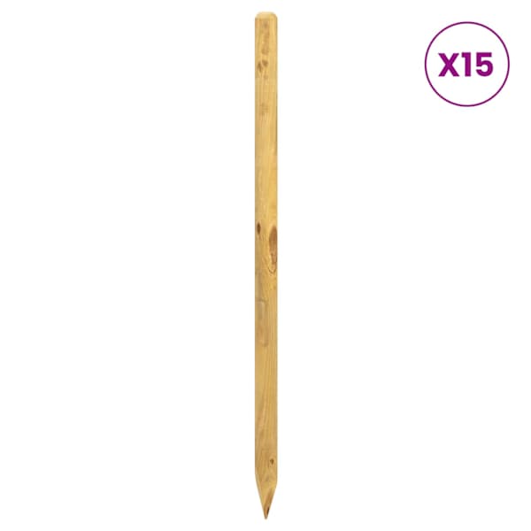 vidaXL Aiapostid 15 tk Roheline 120 cm Toekas m&auml;nnipuit