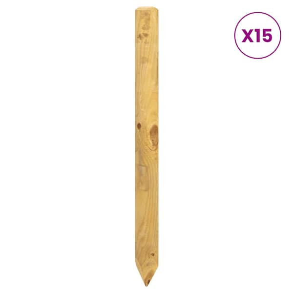 vidaXL Aiapostid 15 tk Roheline 60 cm Toekas m&auml;nnipuit