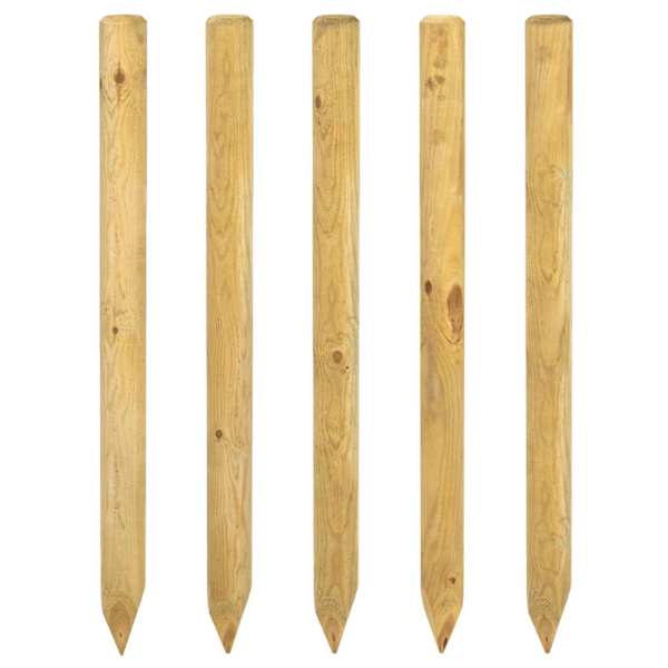 vidaXL Aiapostid 5 tk Pruun 120 cm Toekas m&auml;nnipuit