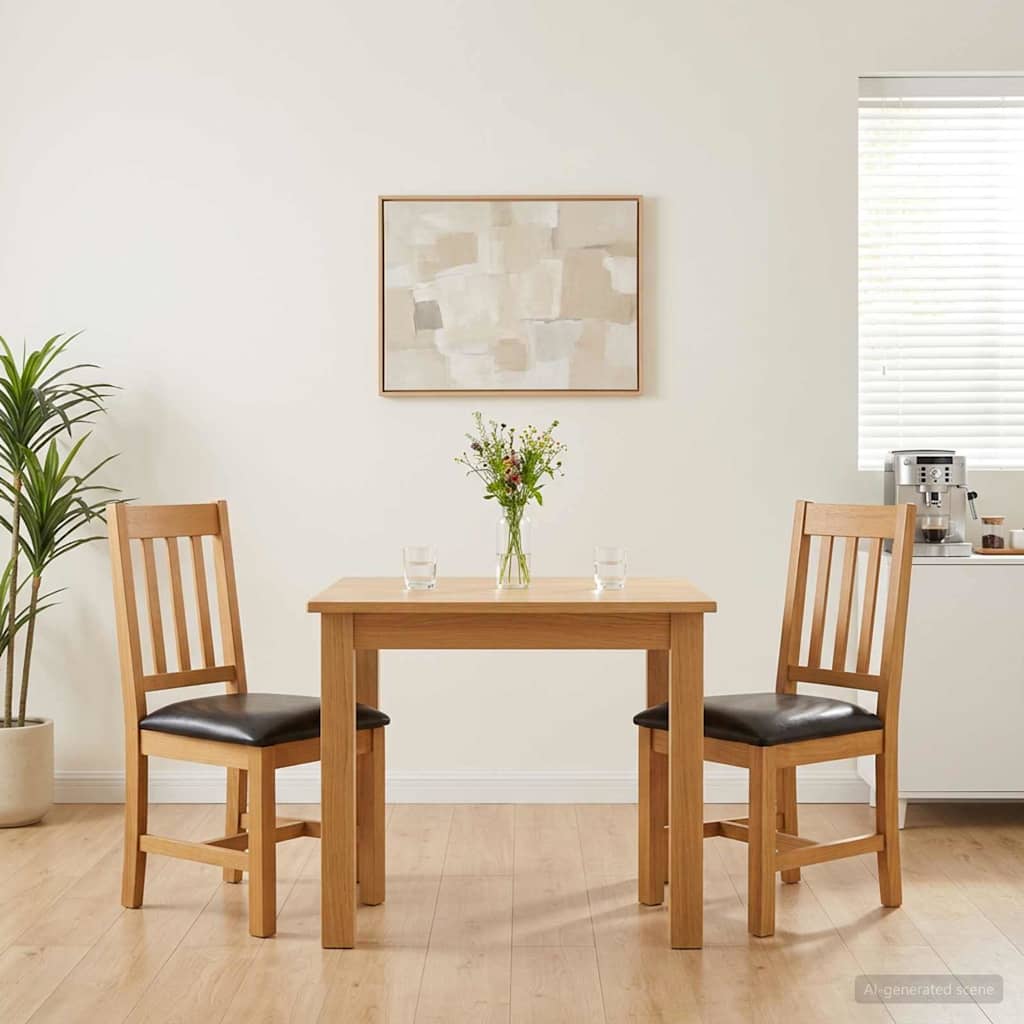 vidaXL Matstol VENLO 2 st Massivt Ektr&auml; Svart 45 x 53 x 92 cm