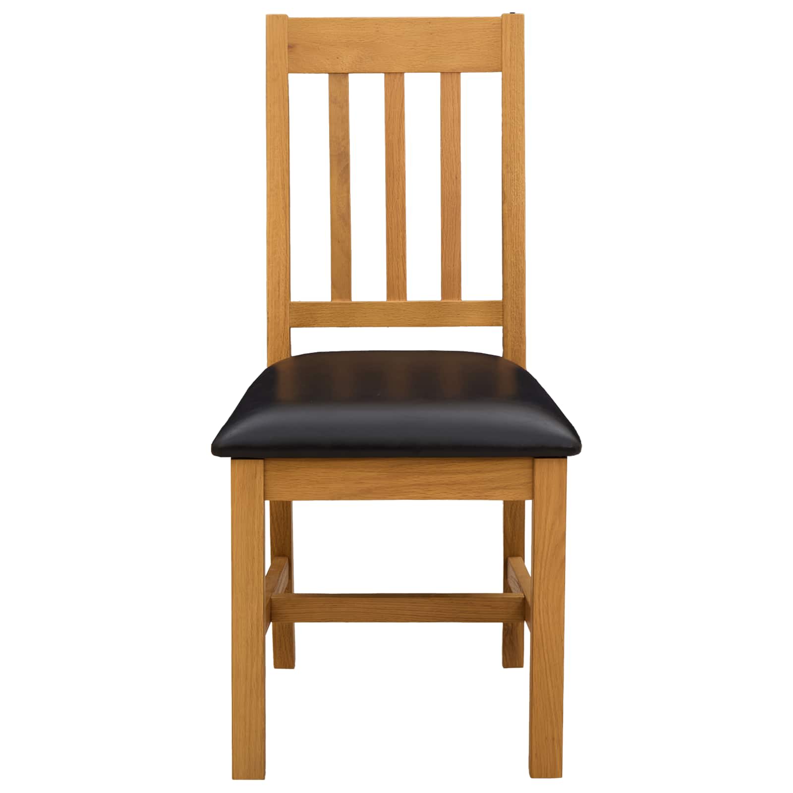 Eetkamerstoel 2 pcs Massief Eikenhout Zwart 45 x 53 x 92 cm image 2