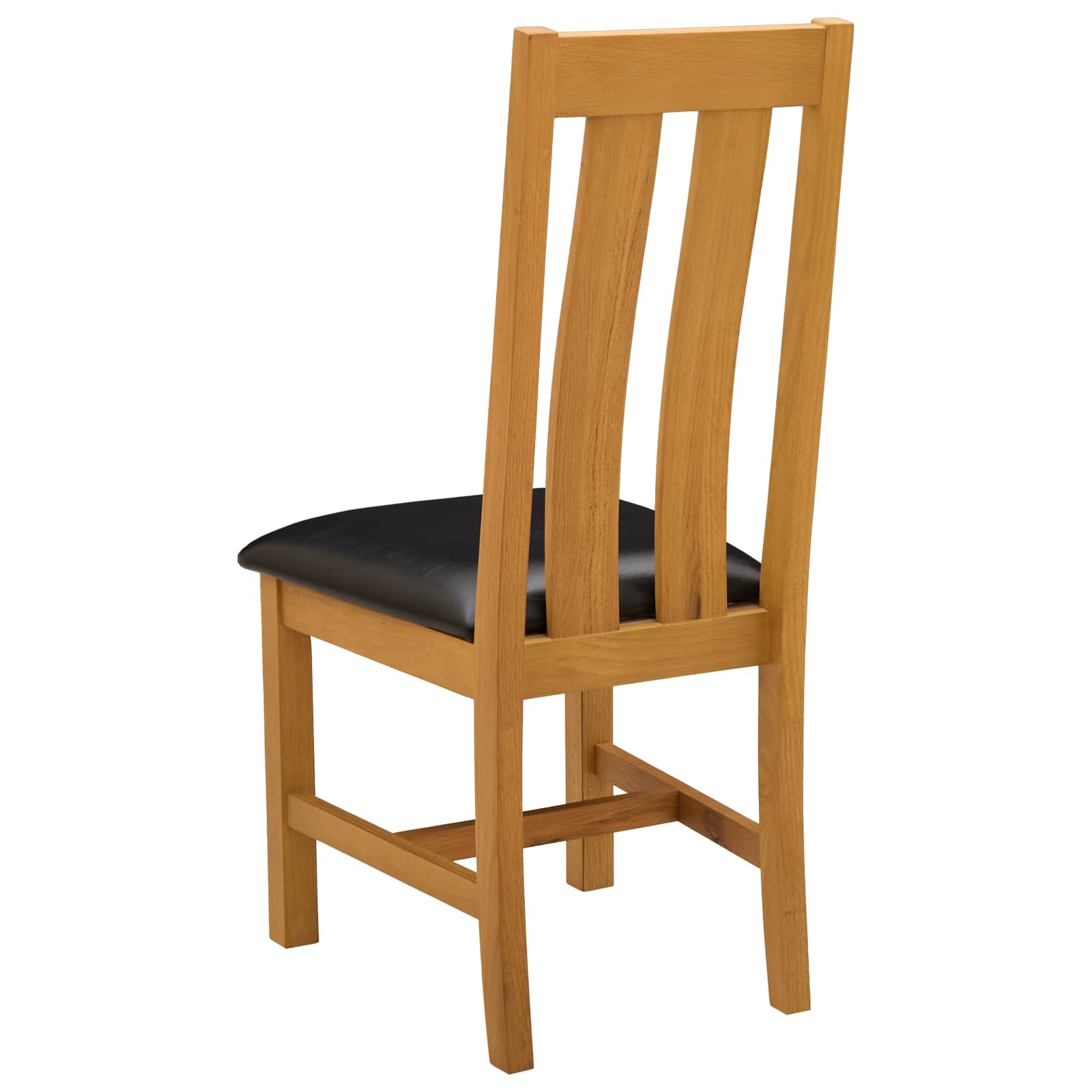 Eetkamerstoel 2 pcs Massief Eikenhout Zwart 45 x 54 x 100 cm image 5