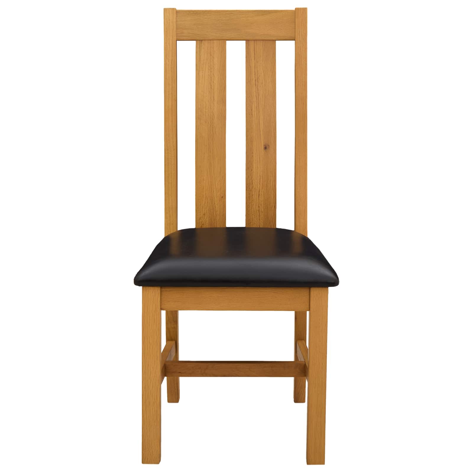 Eetkamerstoel 2 pcs Massief Eikenhout Zwart 45 x 54 x 100 cm image 3