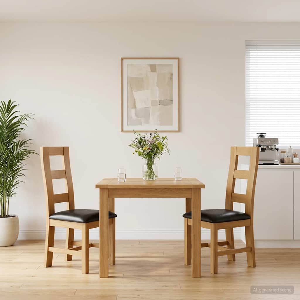 vidaXL Matstol 2 pcs Massivt Ektr&auml; Svart 45 x 51 x 105 cm
