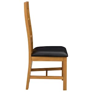 Jídelní židle 2 pcs Masivní dubové dřevo Černá 45 x 51 x 105 cm - obrázek 4