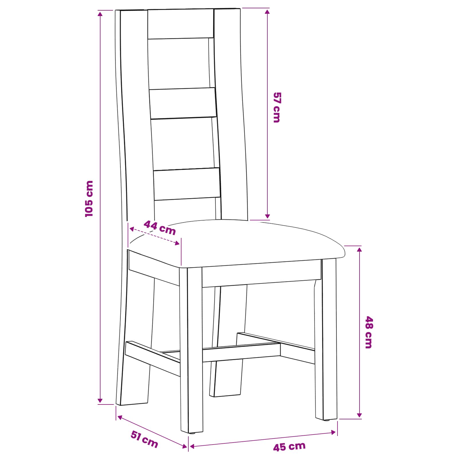 Eetkamerstoel 2 pcs Massief Eikenhout Zwart 45 x 51 x 105 cm image 7