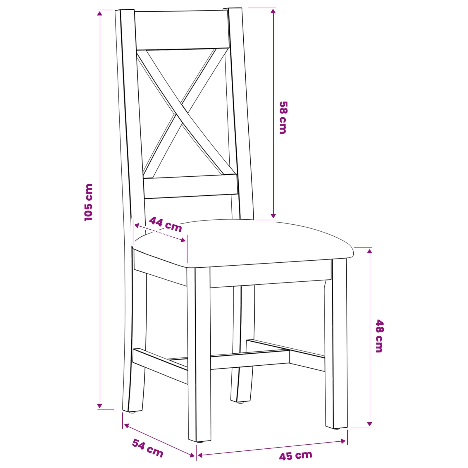Eetkamerstoel 2 pcs Massief Eikenhout Grijs 45 x 54 x 105 cm image 7