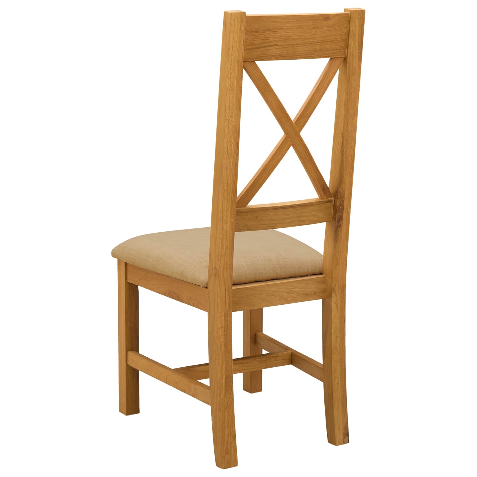 Eetkamerstoel 2 pcs Massief Eikenhout Beige 45 x 54 x 105 cm image 4
