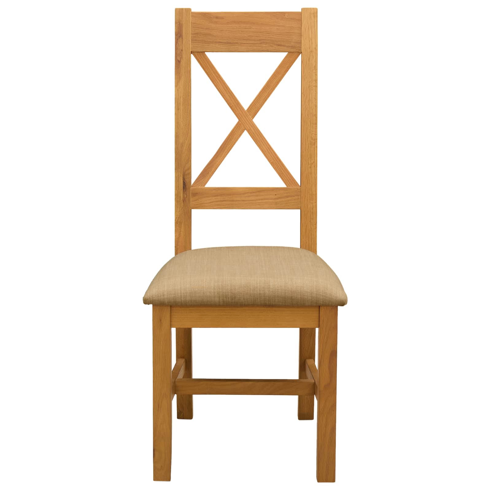 Eetkamerstoel 2 pcs Massief Eikenhout Beige 45 x 54 x 105 cm image 2