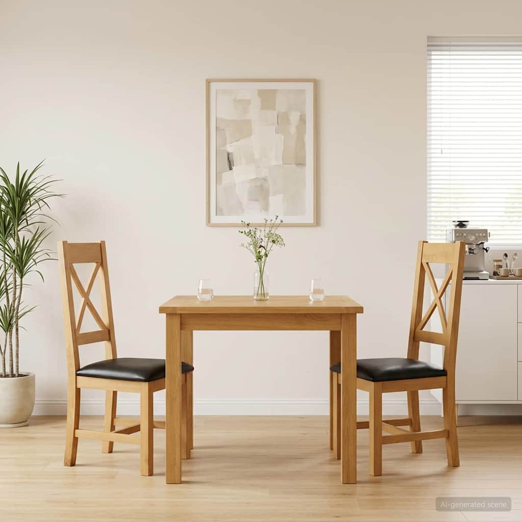 Jedilni stol 2 pcs Masivno hrastovo les Črna 45 x 54 x 105 cm