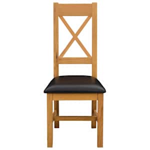 Jídelní židle 2 pcs Masivní dubové dřevo Černá 45 x 54 x 105 cm - obrázek 3
