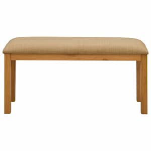 Jídelní lavička 95 x 32 x 45 cm Masivní dubové dřevo Béžová - obrázek 3