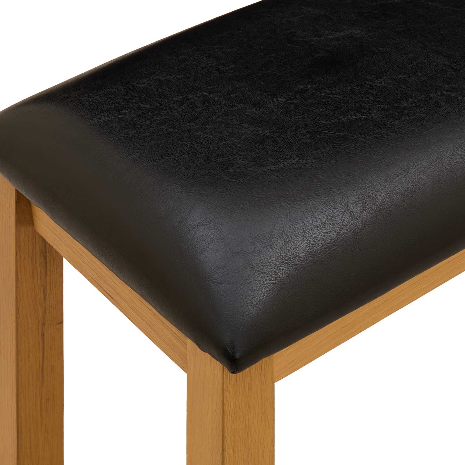 Eetbank 95 x 32 x 45 cm Massief Eikenhout Zwart image 4