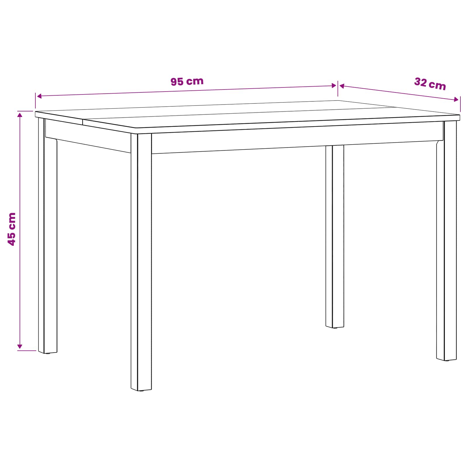 Eettafel 110 x 75 x 75 cm Massief Eikenhout Naturel Rechthoekig image 6