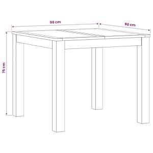 Jídelní stůl 90 x 90 x 75 cm Masivní dubové dřevo Přírodní - obrázek 7