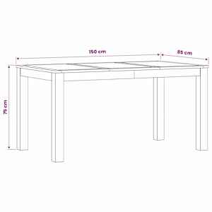 Jídelní stůl 150 x 85 x 75 cm Masivní dubové dřevo Přírodní - obrázek 6