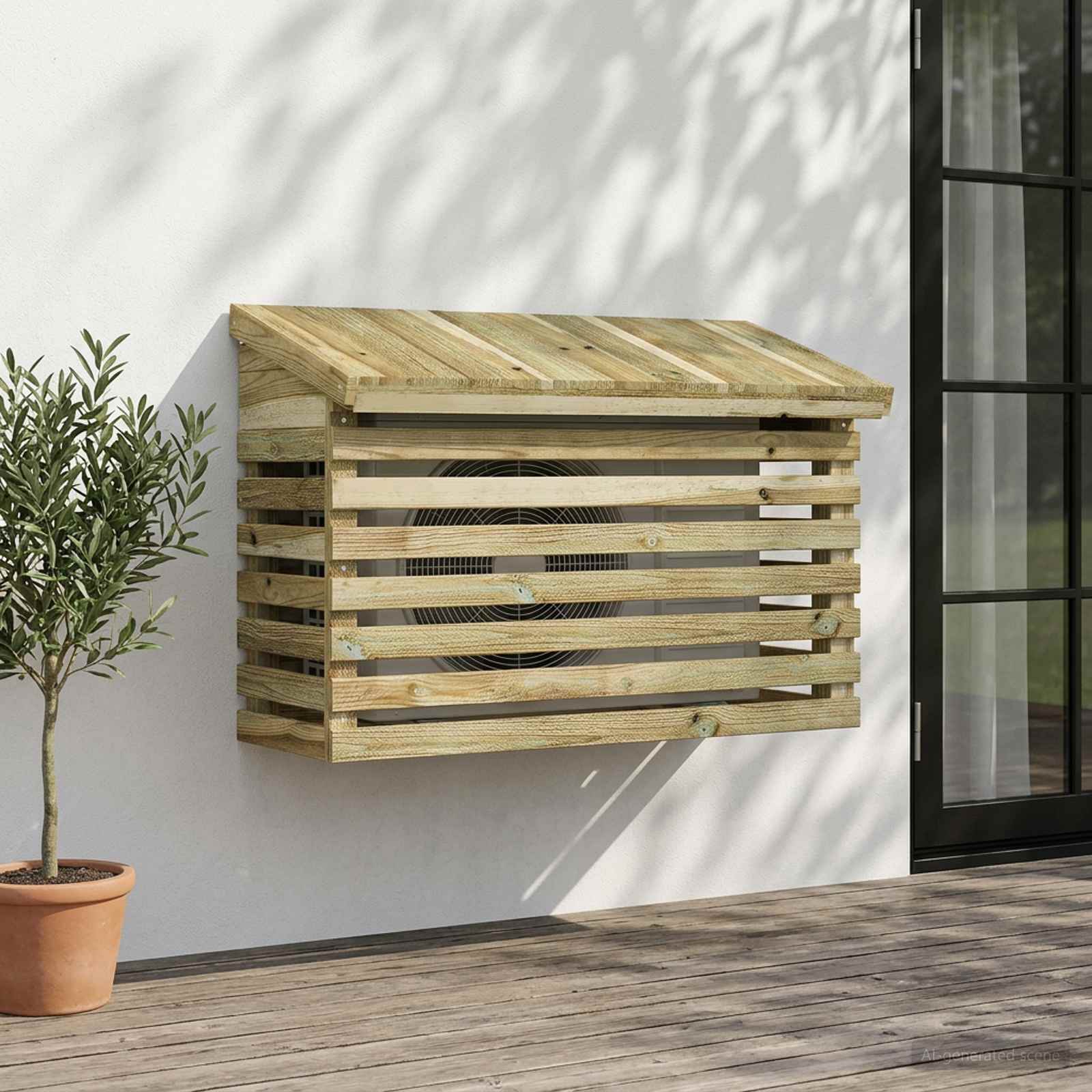 Omkasting voor airconditioner 90x40x60 cm Geïmpregneerd grenenhout image 1