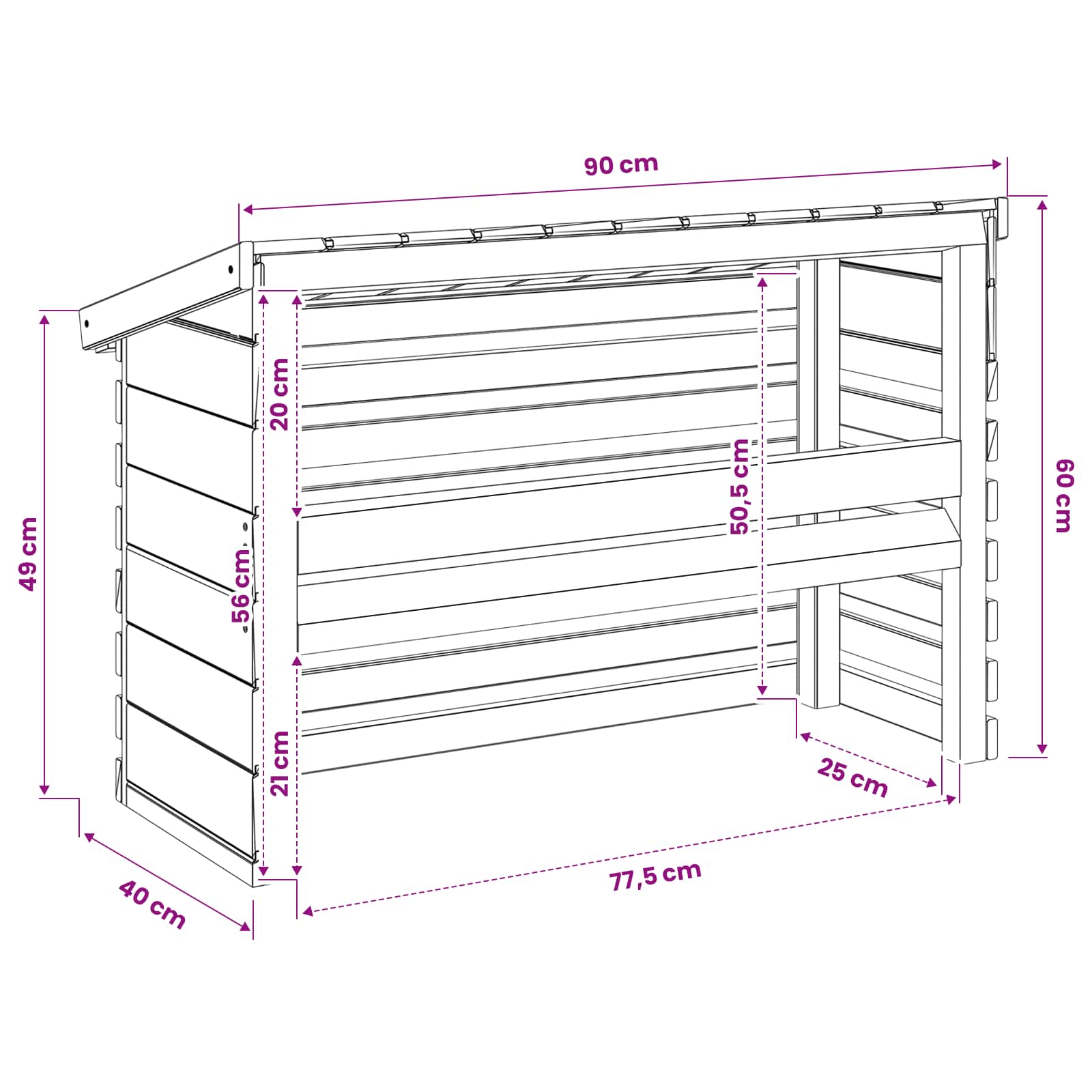 Omkasting voor airconditioner 90x40x60 cm Geïmpregneerd grenenhout image 8
