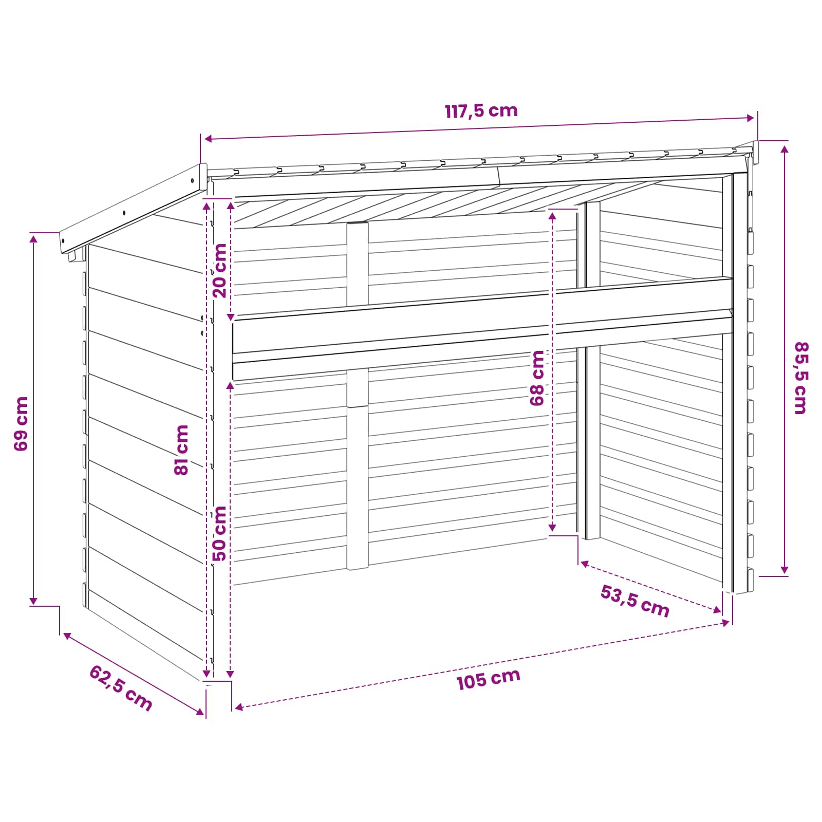 Airconditioner hoes 117,5x62,5x85,5 cm Geïmpregneerd grenenhout image 8
