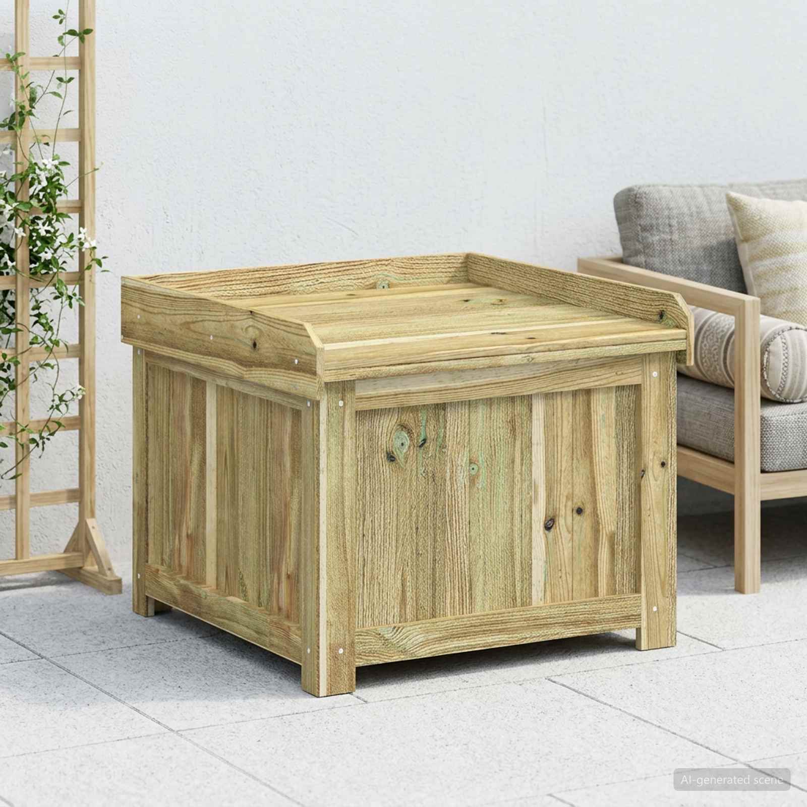 vidaXL Cutie pentru perne de exterior Lemn de pin tratat