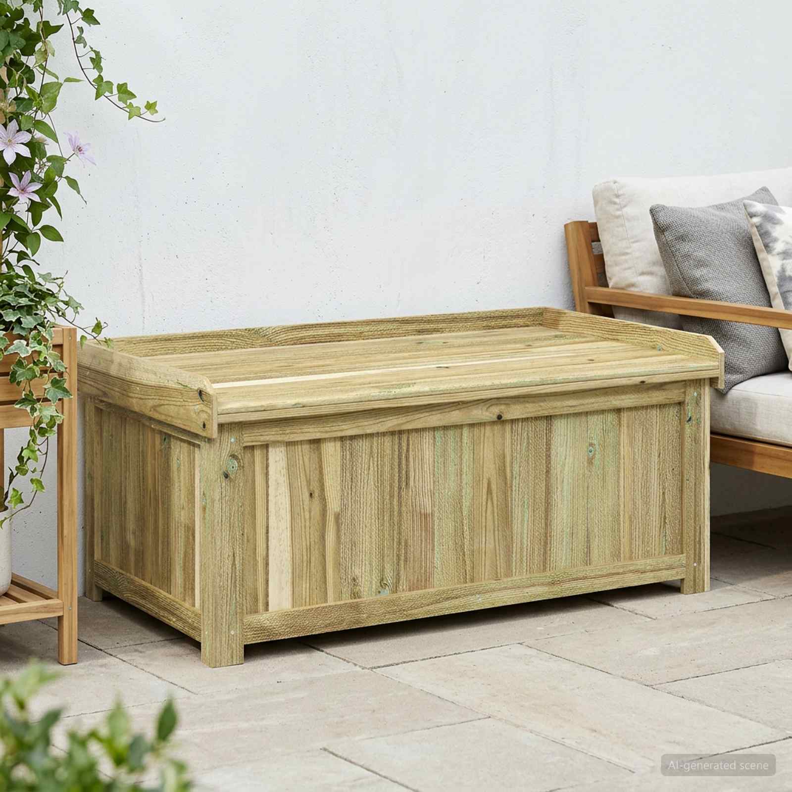 vidaXL Cutie pentru perne de exterior Lemn de pin tratat